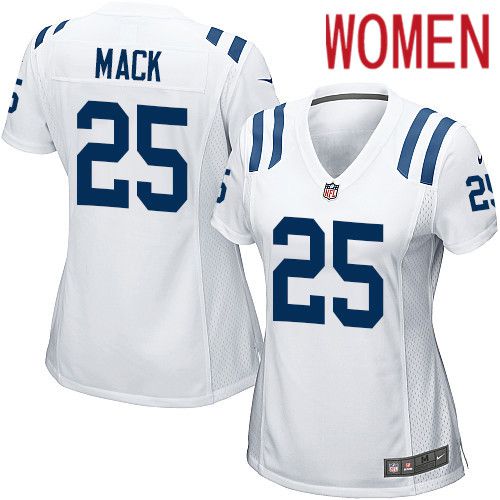 Women Indianapolis Colts 25 Marlon Mack Nike White Game NFL Jersey